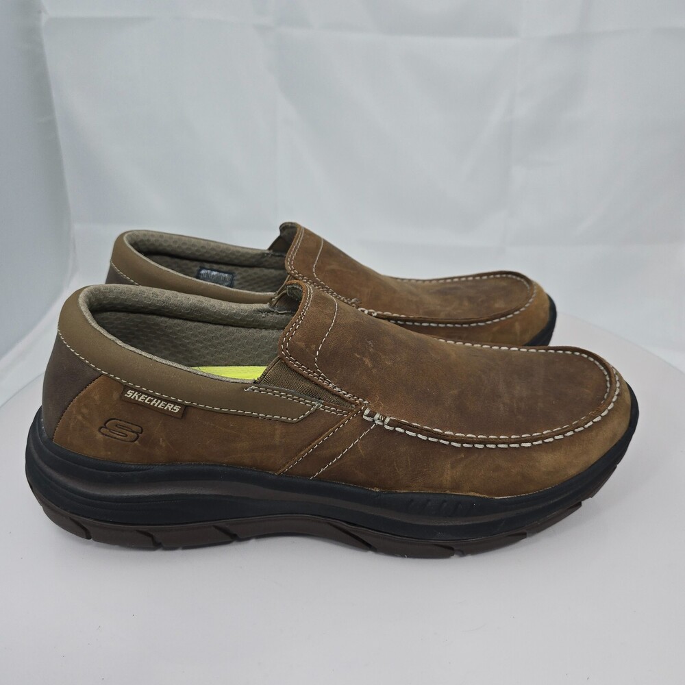 Clarks Cotrell Step Men 13 Shoes Brown Leather Slip On Comfort Casual Loafers
